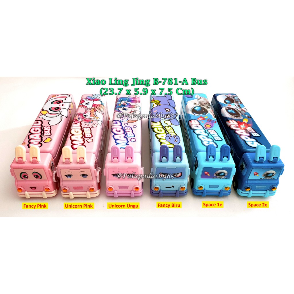 

(1 Biji) Tempat Pensil Kaleng Magic Bus 23.7 x 5.9 x 7.5 / Kotak Pensil Kaleng XIAOLINGJING B-781-A