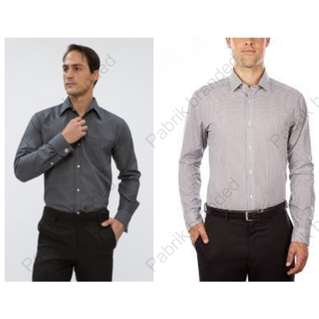 pabrik branded slim classic tall fit Dress Shirt p6 kemeja kerja lengan panjang long sleeve pendek b