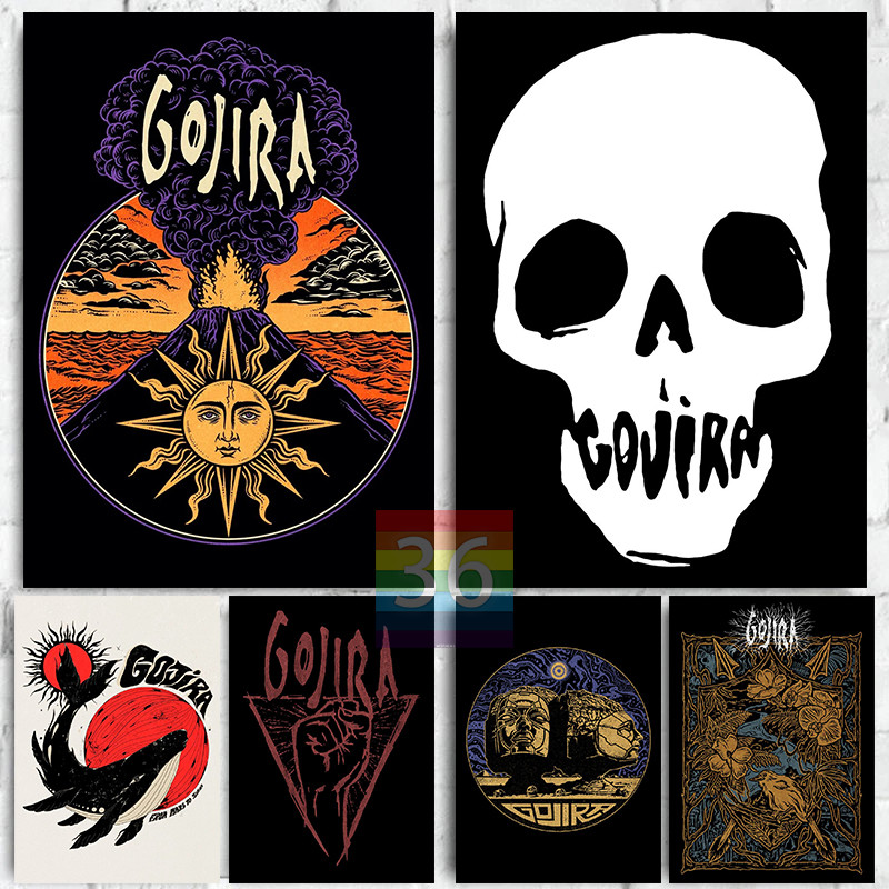 

Gojira Various Art Poster Canvas Printing French Heavy Metal Band Wall Art Picture Gojira Wall Decor for Fan Bar Wall Decoration