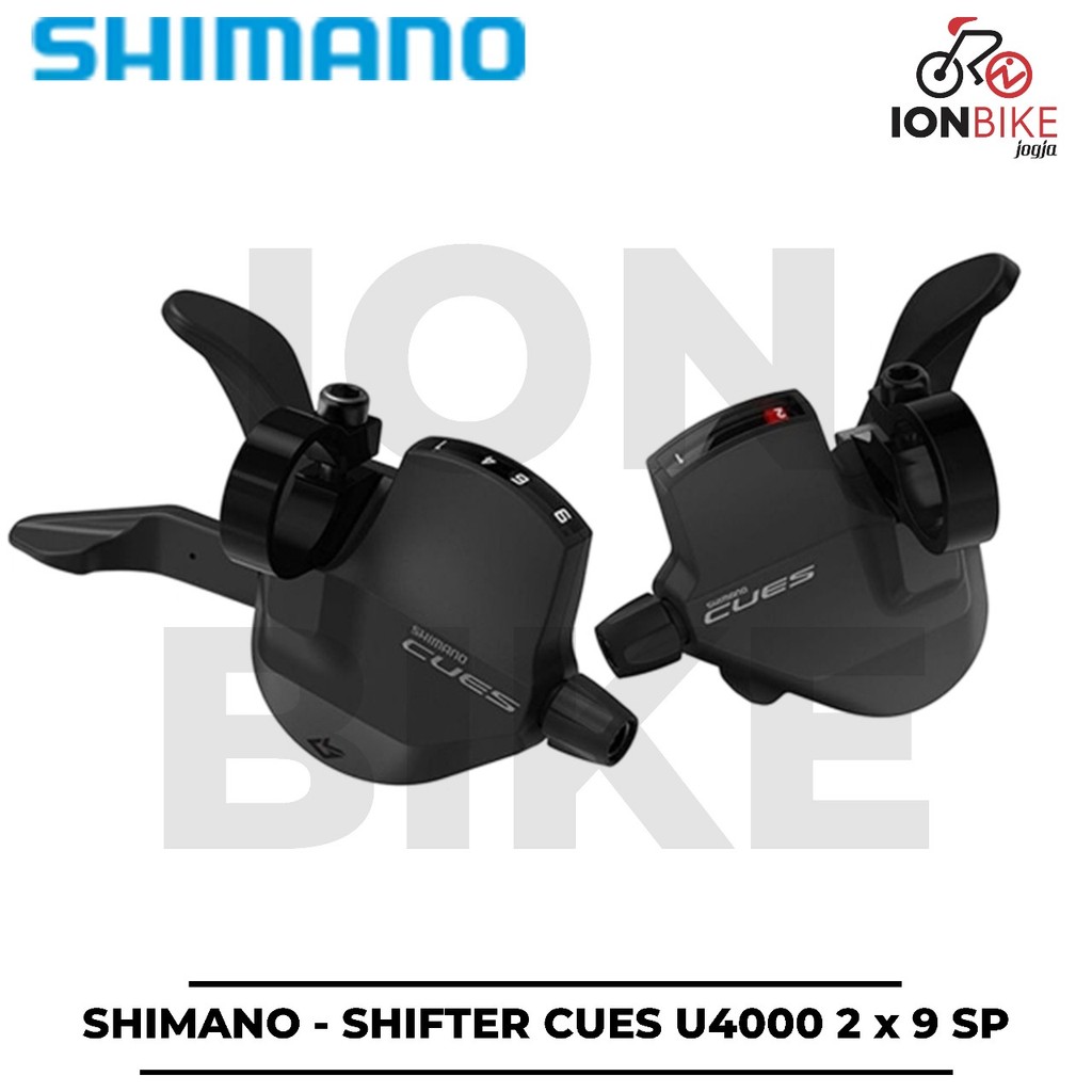 Shifter Shimano Cues U4000 2x9 Speed Bisa Kanan Kiri Saja U-4000 2 x 9 Murah With Index Terbaru Flat