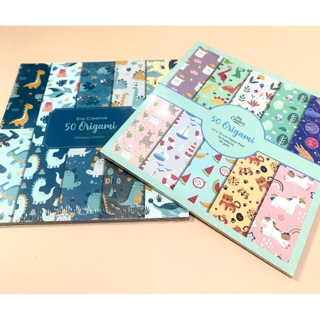 

[1 Pack / 50 Lembar] 15x15 cm - Origami Paper / Kertas Origami 10 motif - INA CREATIVE