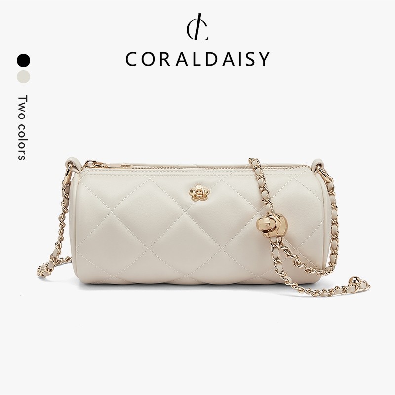 CORALDAISY Tas Wanita 2025 Terbaru Slingbag Silinder Tas Selempang tas Bahu Lucu Rantai Tas Kecil