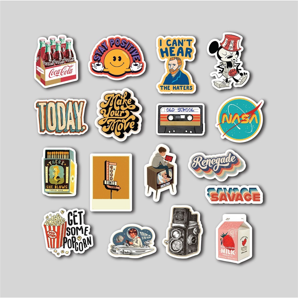 

Sticker Pack Retro Vintage | Sticker Tumbler | Stiker Laptop Koper Helm