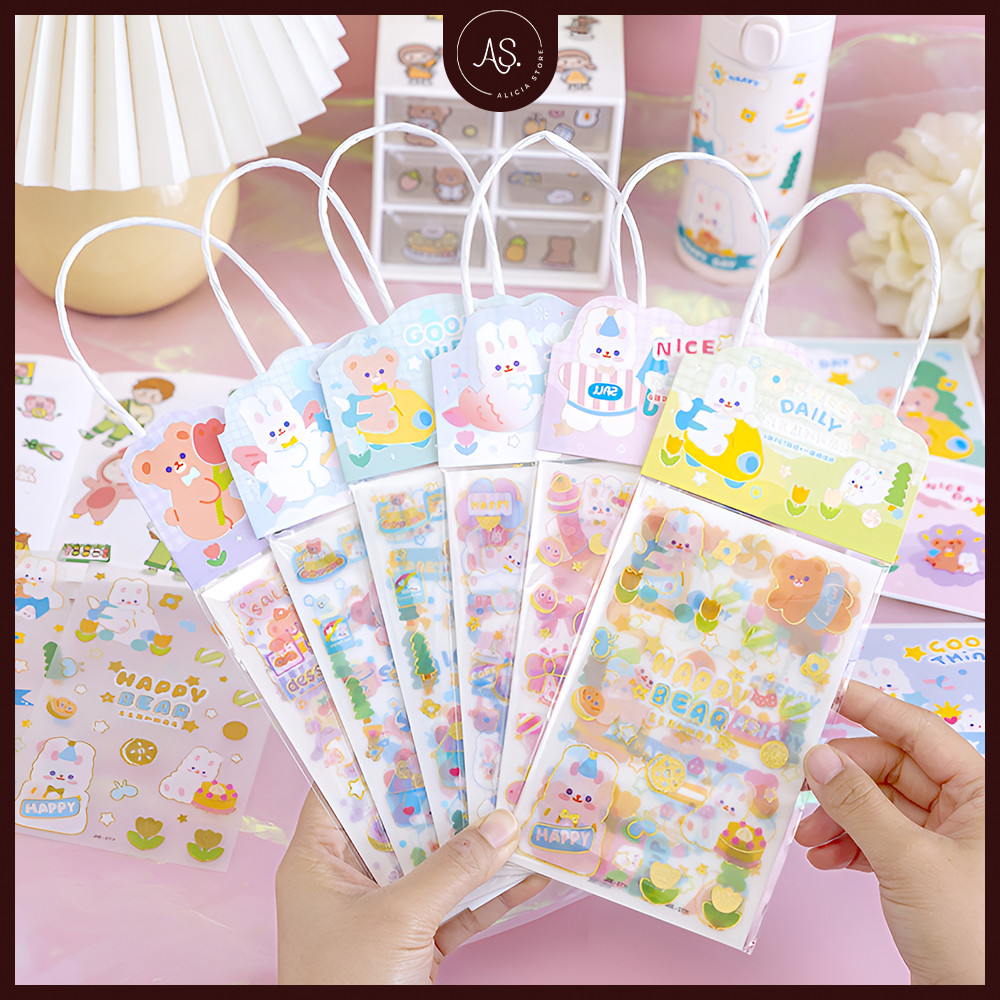 

AS Stiker Set Isi 4 Pcs Dan Post Card Motif Lucu / Stiker Aesthetic
