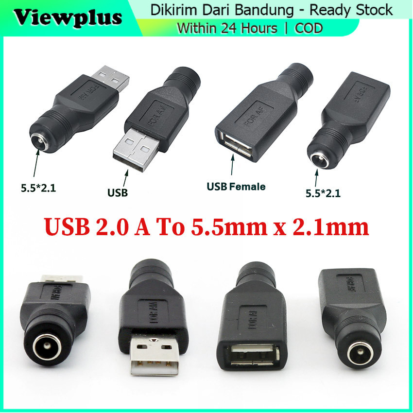 Adapter DC Jack 5.5x2.1mm Female to Mini USB Micro USB Type C - Adapter Converter USB Female to PS2 