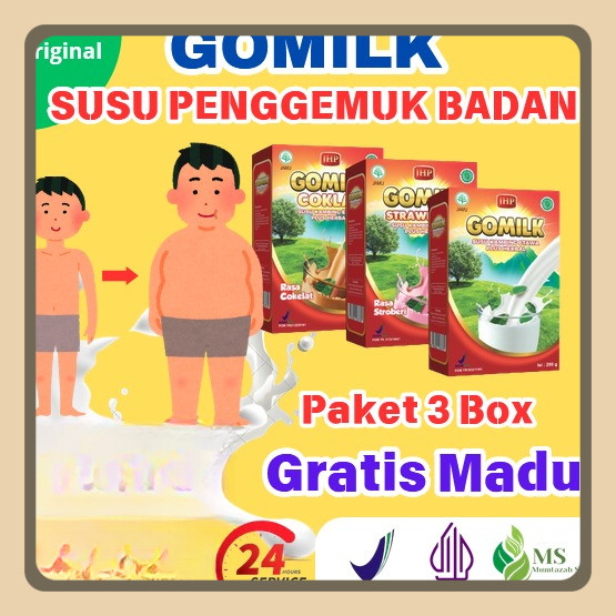 

[ PAKET 3 BOX GOMILK GRATIS MADU ] [ BISA COD + GARANSI ] GOMILK Susu Kambing Etawa Susu Terbaik untuk Anak untuk Penggemuk Penambah Berat Badan yang Ideal