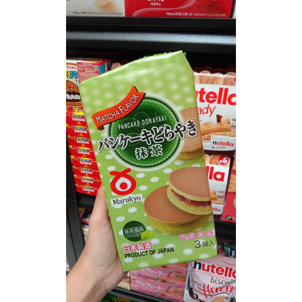 

Marukyo Dorayaki Jepang 190gr Original Matcha Pancake Isi Kacang Merah