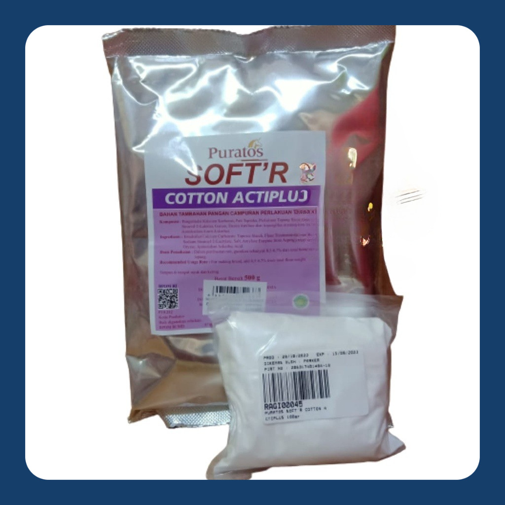 

PURATOS SOFT'R COTTON ACTI-PLUS REPACK 100 GR / PELEMBUT ROTI /BREAD IMPROVER