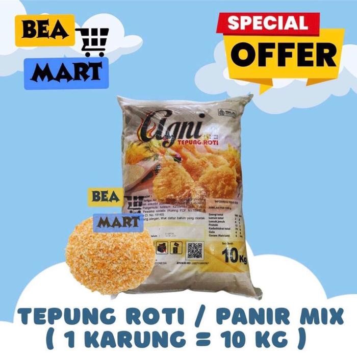 

[ INSTANT ONLY ] Tepung Roti Agni MIX 10kg | Tepung Panir / Panko Bread Crumb BreadCrumb Orange Oren Putih 10 kg