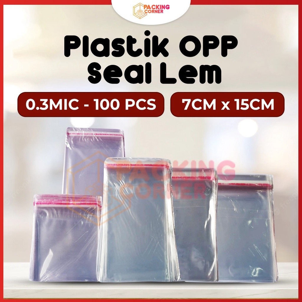

Plastik OPP Bening 7x15 100pcs Plastik Seal Kue Roti Sendok Garpu Undangan Baju 7x15 ISI 100