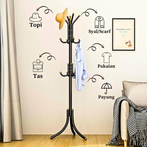 

Gantungan Tiang Baju 9 Hook Gantungan Berdiri Aesthetic Gantung Baju Berdiri Stand Hanger Besi Gantungan Topi Dan Tas