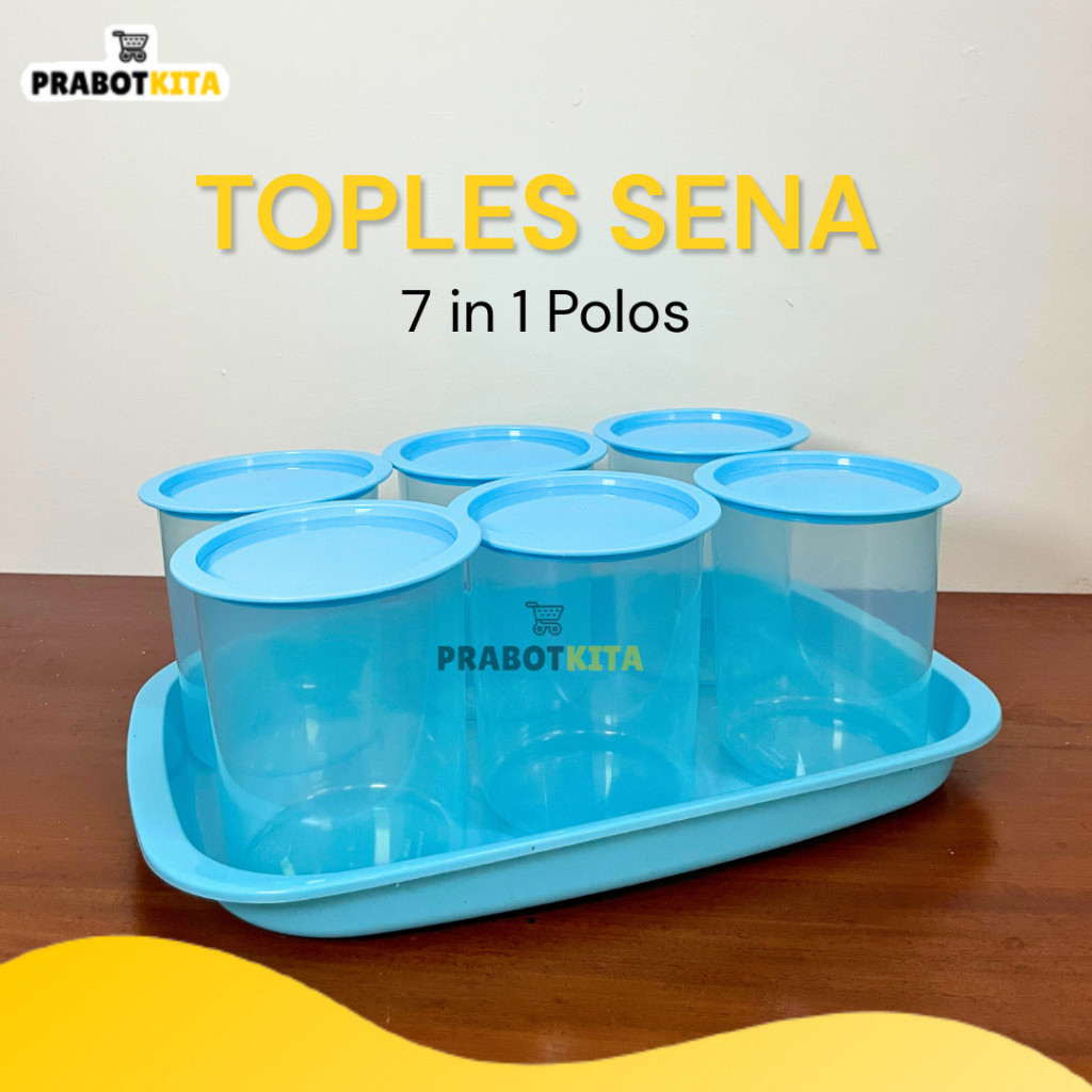 Toples Sena Set 7 In 1 dengan Nampan / Toples Polos Pink Ungu Cantik / Sealware Tempat Cemilan