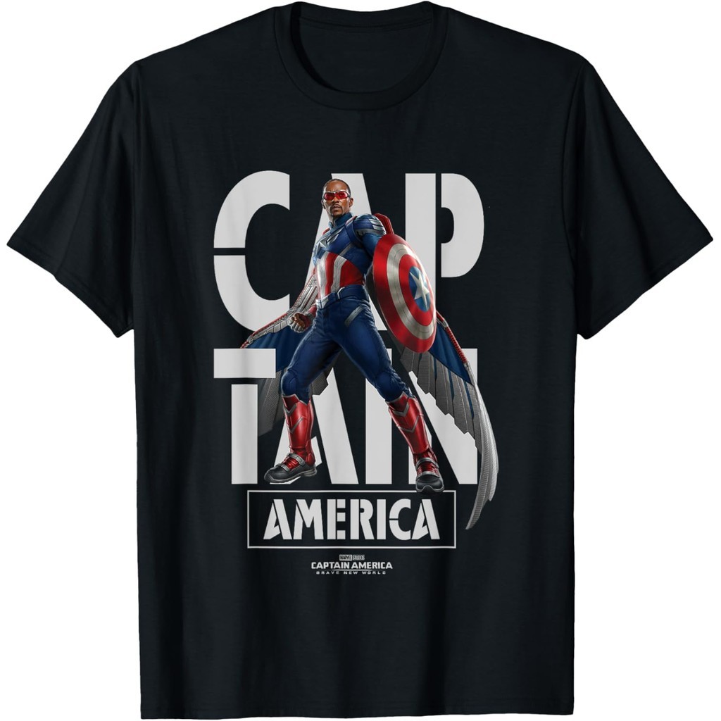 Baju Kaos  Marvel Captain America Brave New World New Cap Vintage T-Shirt