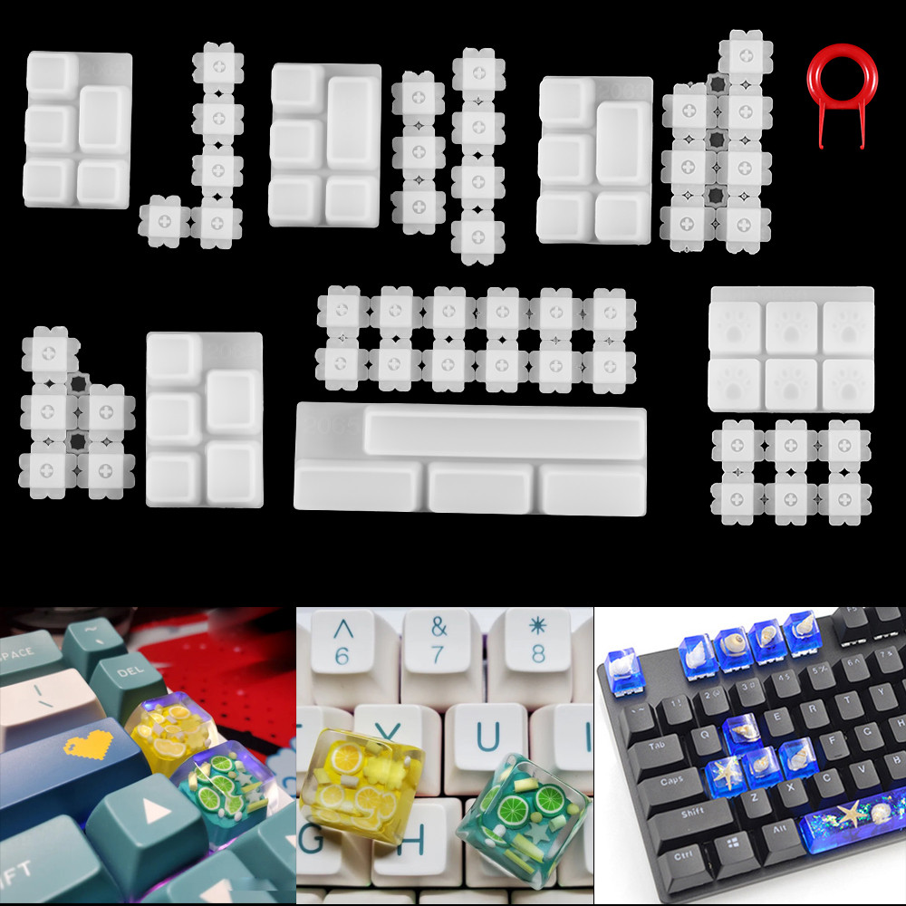 

1pcs Manual Mechanical Gaming Keyboard Mold Computer PC Gamer Pet Paw keycaps Silicone Molds Dried Flower Resin Crafts