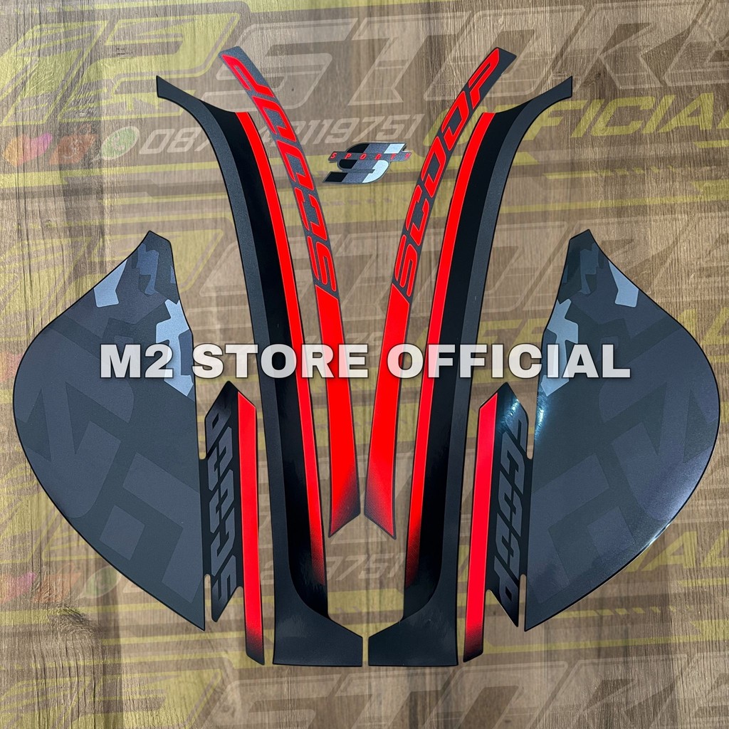 STIKER STRIPING LIS SCOOPY SPORTY 2020 BLACK HITAM