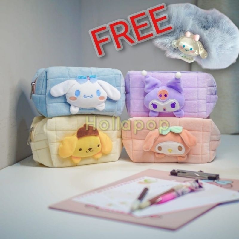 Tempat Pensil Pouch Boneka Serbaguna Kuromi Cinnamoroll Melody Pompompurin