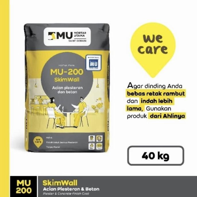 Mortar Utama MU 200 Acian Plester & Beton SkimWall MU200 - 40kg