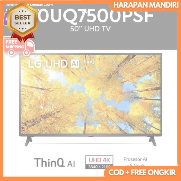 LG TV / TELEVISI LED UHD 4K SMART DIGITAL 50UQ7500PSF 50 INCH BR2