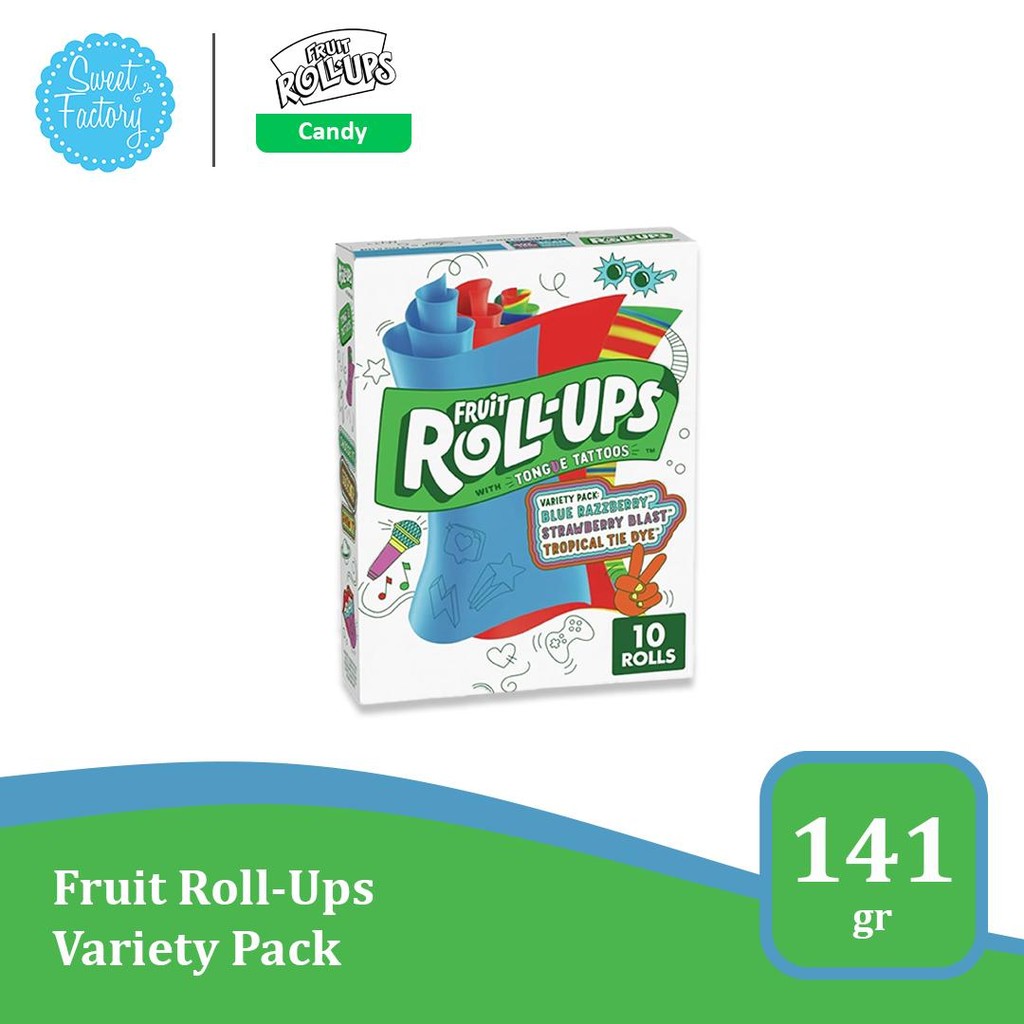

Fruit Roll-Ups Variety Pack 141gr - Snack Gulung dengan 10 Rolls
