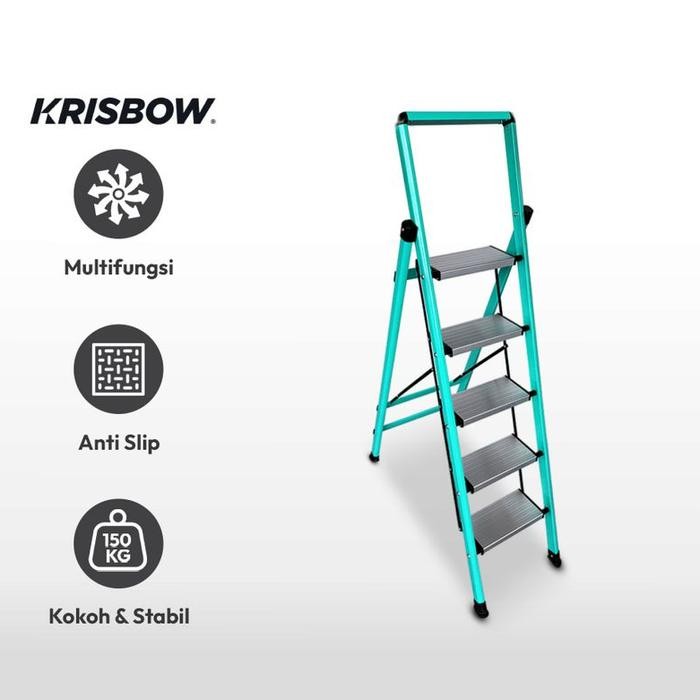 Tangga Lipat Aluminium 1.6 Meter KRISBOW Ladder Extent Pole 5 Step