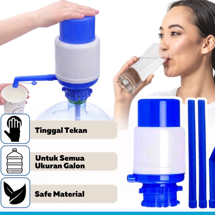 "Pompa Galon Air Minum Manual Dispenser - Pompa Air Mineral Aqua 19 Liter Pencetan Praktis Tanpa Lis