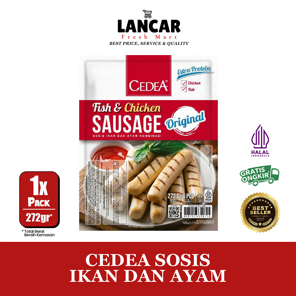 

CEDEA SOSIS IKAN DAN AYAM ISI 8 PCS / CEDEA FISH & CHICKEN SAUSAGE 272GR