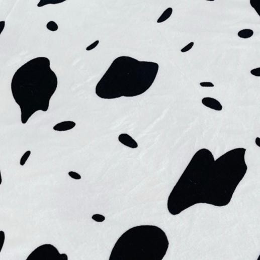 Karpet Bundar Aesthetic Karpet Lantai Karpet Bulat Diameter ( Motif ) - Sapi HitamPutih, 100cm+Busa 