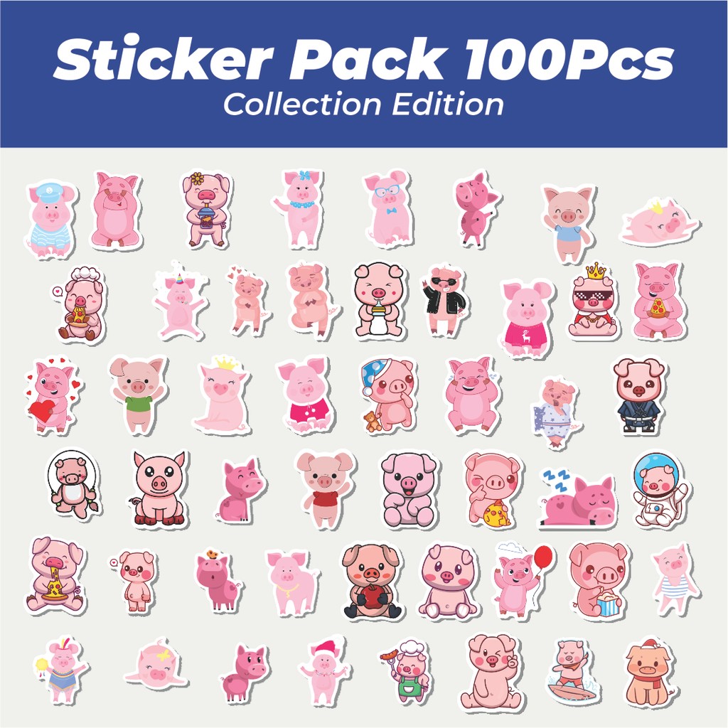 

Hot Sticker Hewan Babi Lucu Anti Air Stikers Berperekat Waterproof Sticker Decal Buat Motor Helm Buku Journal Koper Casing HP Laptop Botol Minum