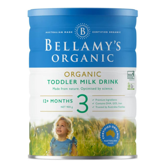 

Bellamys Organic Stage 3 Toddler Milk Drink Formula 12 Months+ 900g