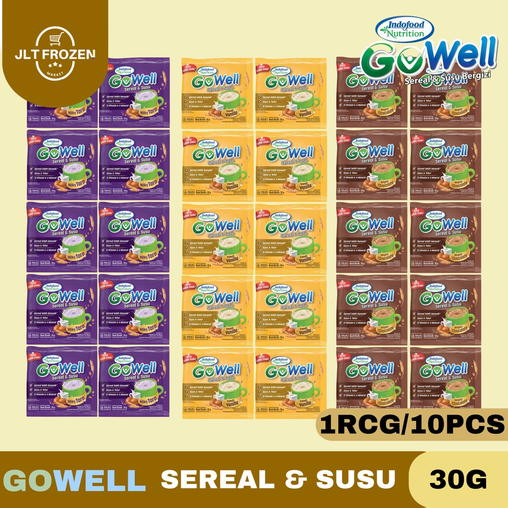 

Gowell Sereal & Susu 30g - 1RCG/10PCS / Rasa Vanila / Rasa Coklat / Rasa Taro / Minuman Serbuk Sereal / Minuman Sarapan untuk Anak