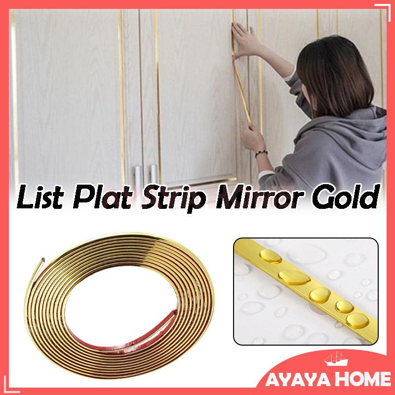 Gold List Plat Strip Dekorasi/ Gold List Wallpaper Dinding/Sticker Pembatas Nat Keramik