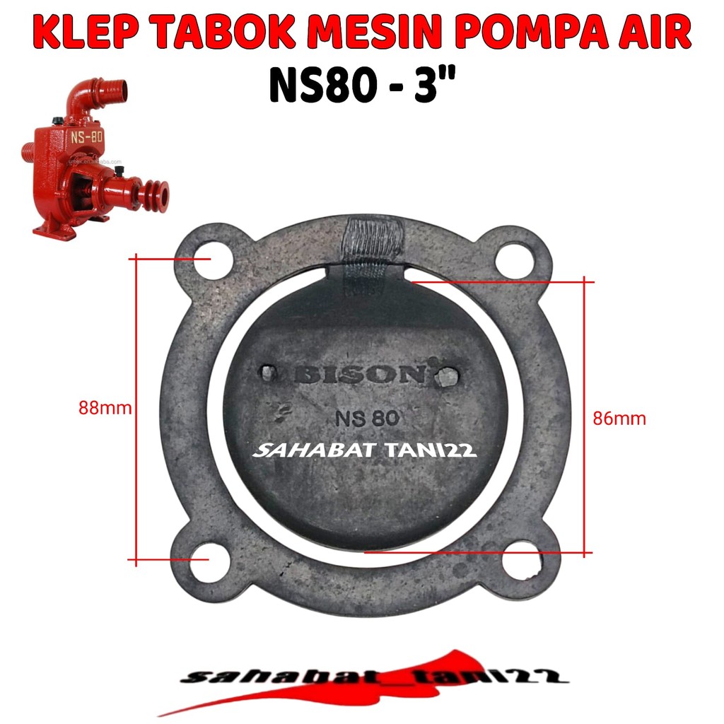 Klem Pompa Air NS80 3 INCH Klep Tabok NS80 Mesin Pompa Irigasi Sawah Klep Hisap Pompa NS80 3 INCH