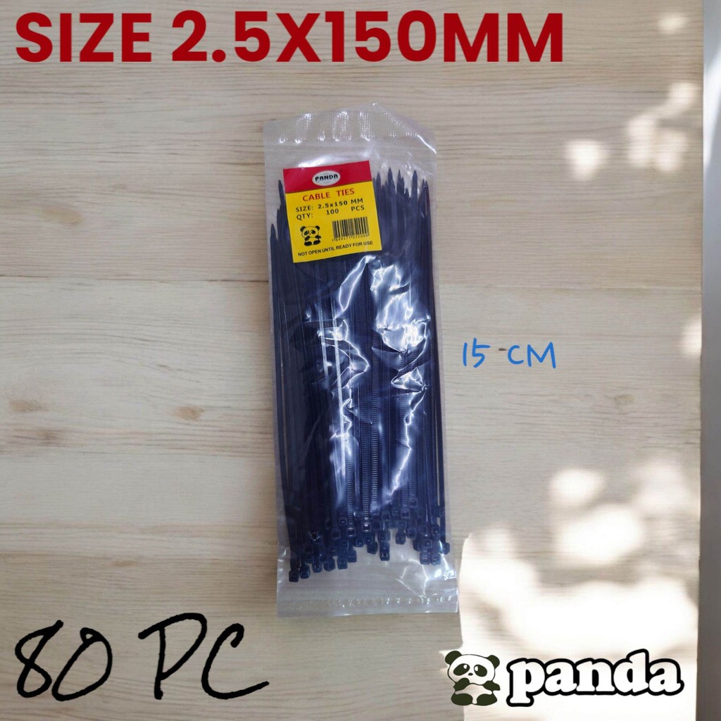 

KABEL TIES/CABLE TIES PANDA HITAM UKURAN 2.5X150MM (15CM) F9003B