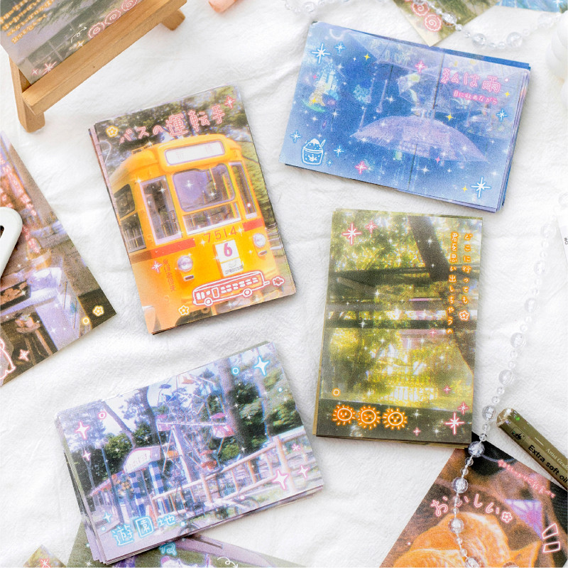 

Journal GO 40pcs INS Showa Dream Material Paper DIY Diary Album Background Decorative Journal Scrapbooking Craft Paper