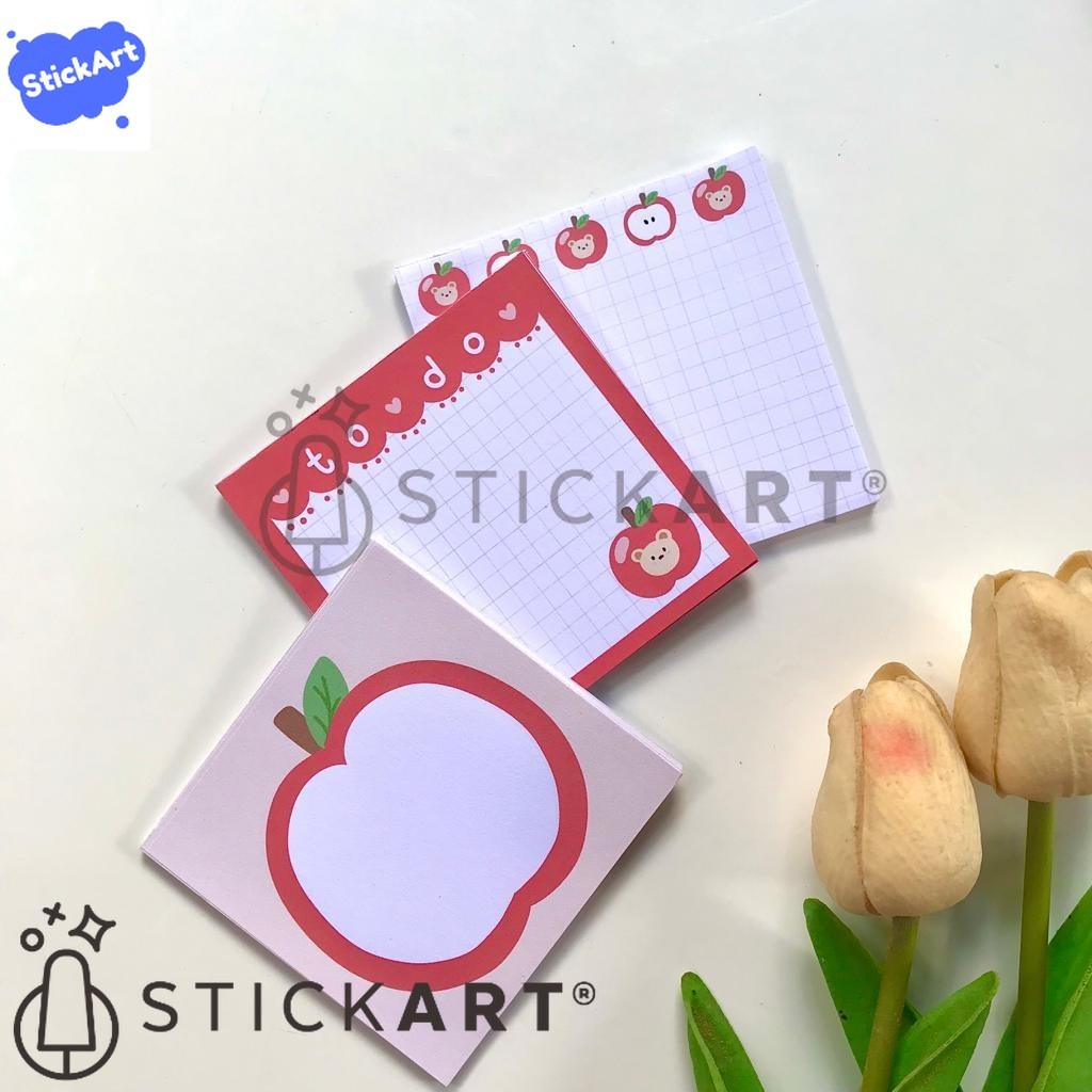 

[STICKART] Memopad Apel untuk Dekorasi Jurnal/ Memopad Jurnal BAHAN DAN KWALITAS PREMIUM
