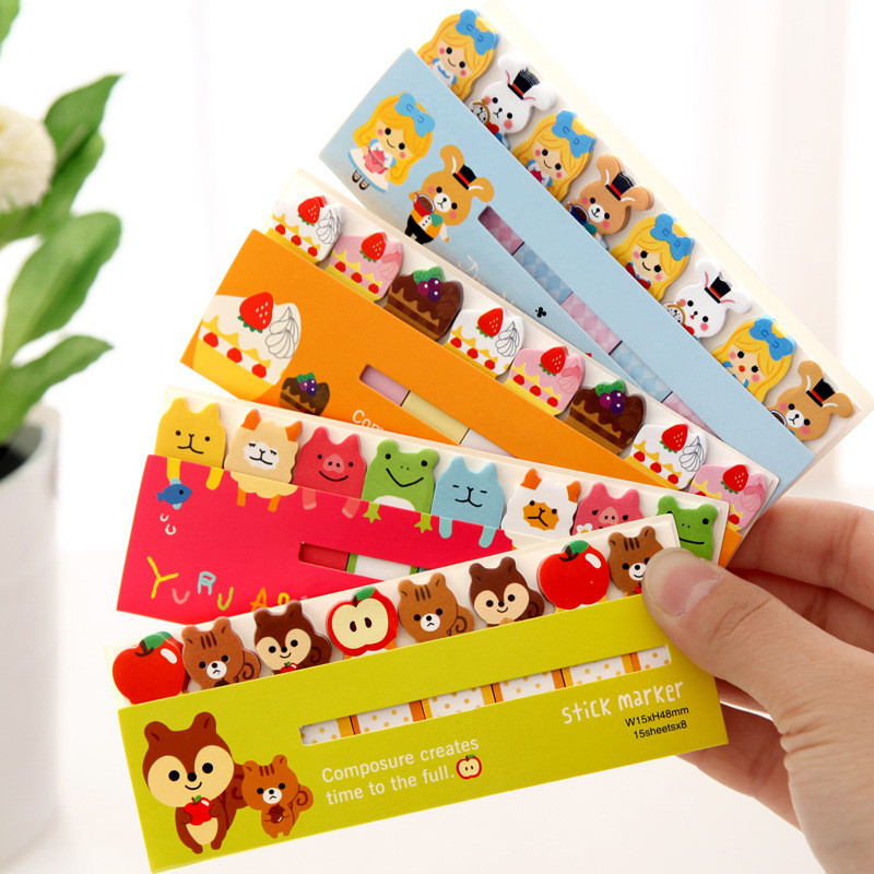 

1pcs Cartoon Sticky Note Post Stick Marker Memo Stickers Bookmark Cute Animal Cat Dog Stationery Office School Supplies A6754