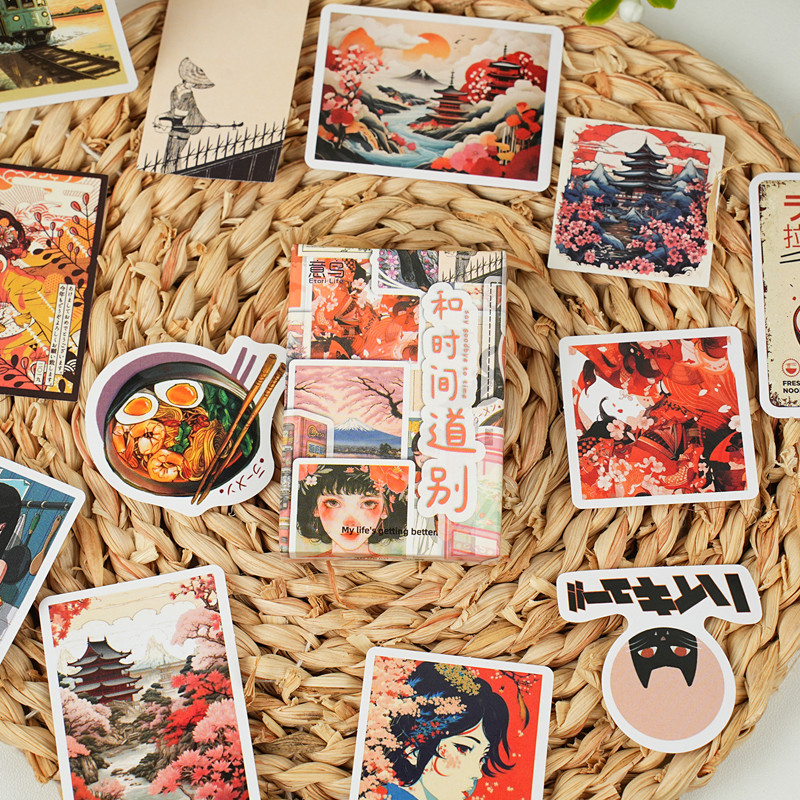 

30PCS Vintage Japanese Small Sticky Sticker Aesthetic Paper DIY Decoration Scrapbooking Stationery School Supplies for Kids