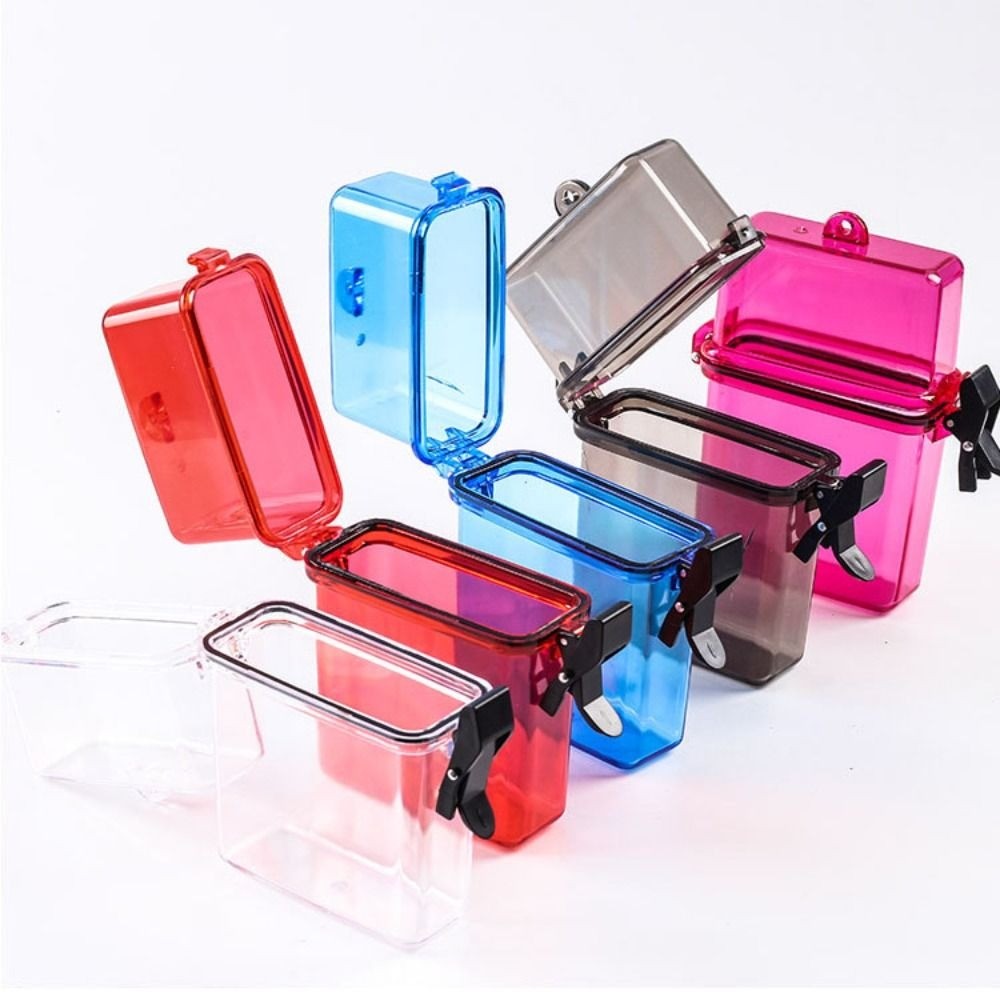 

3 Inch New Transparent Storage Box Waterproof Acrylic Card Box Case With Hang Rope Idol Kpop Albumes Case Stationery