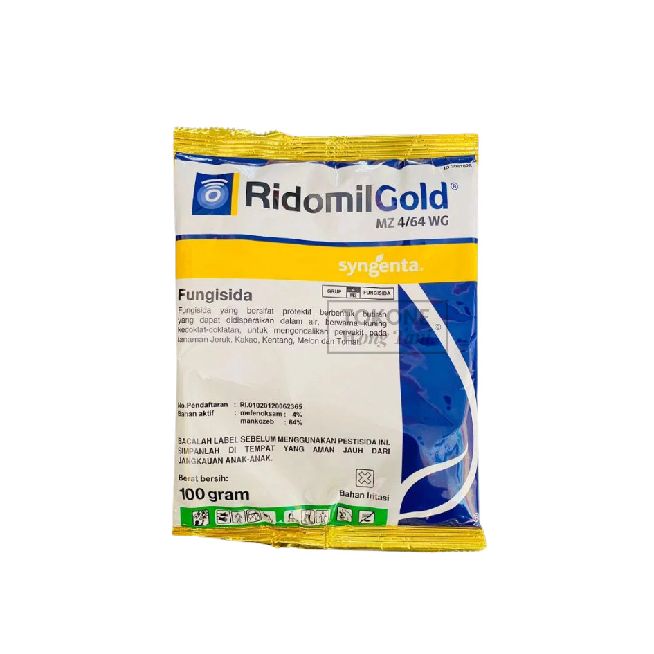 Fungisida RIDOMILGOLD MZ 4/64 WG 100gr Original SYNGENTA Bahan Aktif Mancozeb Dan Metalaksil