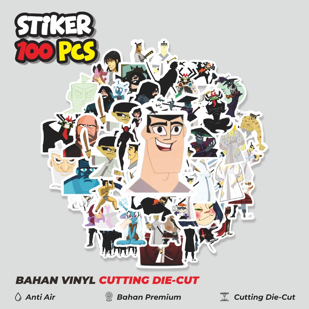 

Terbaru! 50 pcs Sticker Kartun Samurai Jack Sticker Dekorasi Lucu Kreatif untuk Notebook, Skateboard, HP