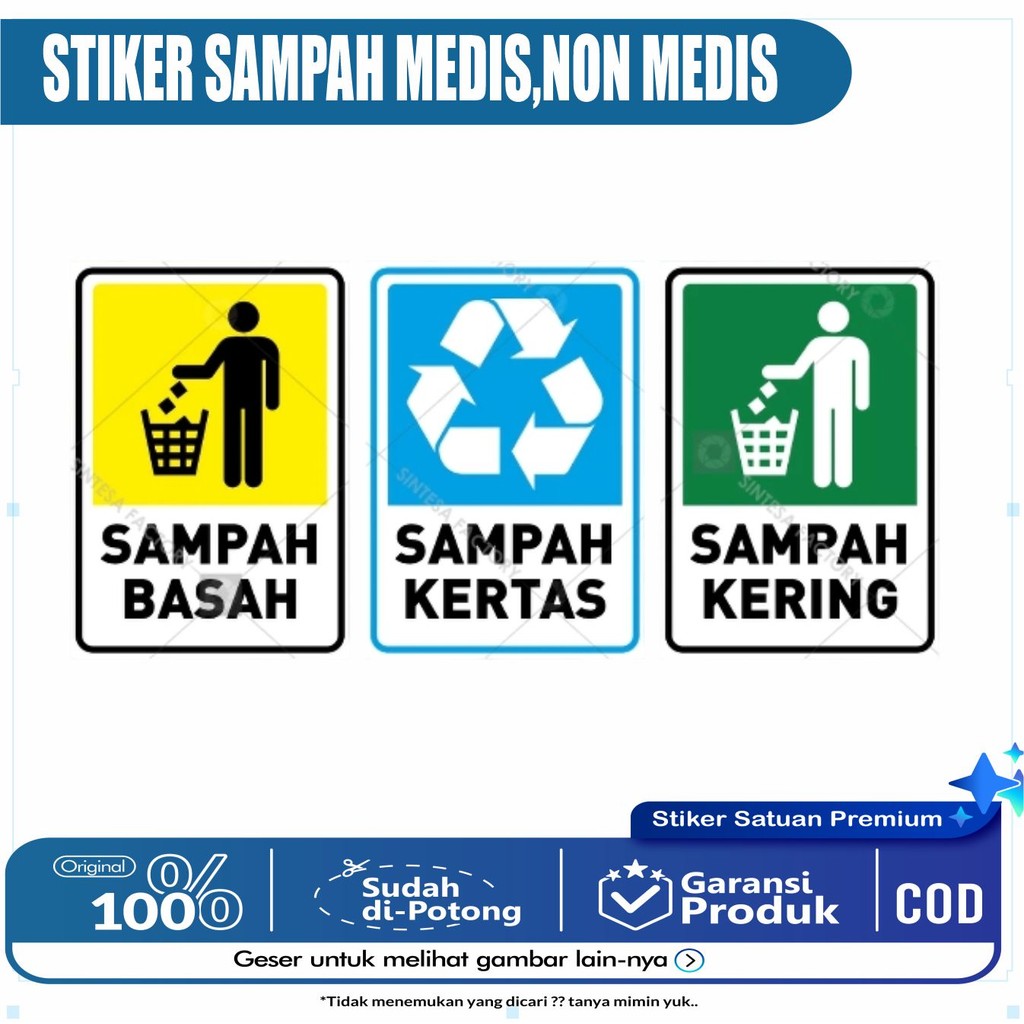 

Stiker Sampah Kering Sampah Basah Sampah Kertas