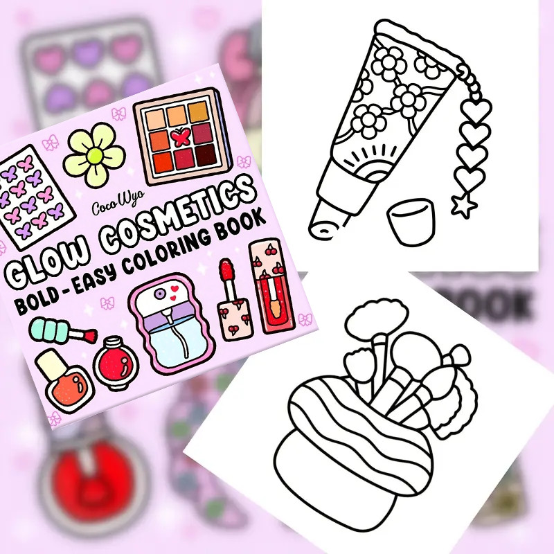 

COSMETICS Bold-easy Patterns Coloring Book for Adults Cute Drawing Book Perfect Gift for Party and Birthday