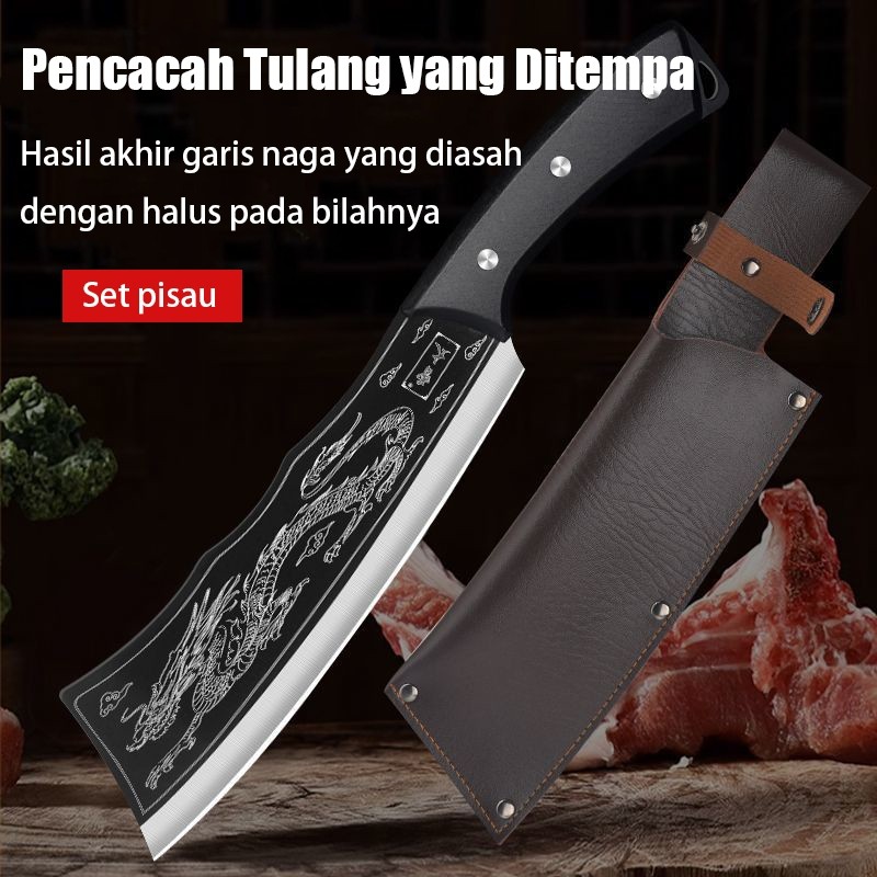 Pisau naga untuk memotong tulang, daging, dan sayuran untuk kegiatan di luar ruangan Bahan baja taha