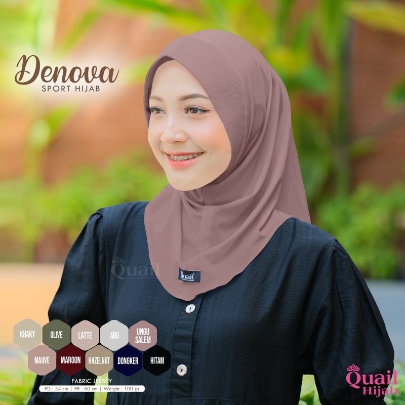 Hijab Sport Murah Wanita Kekinian / Denova Sport Hijab ori Quail Hijab / Jilbab Sporty / Jilbab olah