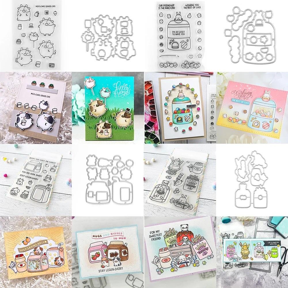

Boxed Drinks Yummy Snacks Clear Stamp Set Lil Toy Machine Stamp for DIY Scrapbooking Decoration Album Create Cheerful Card Craft