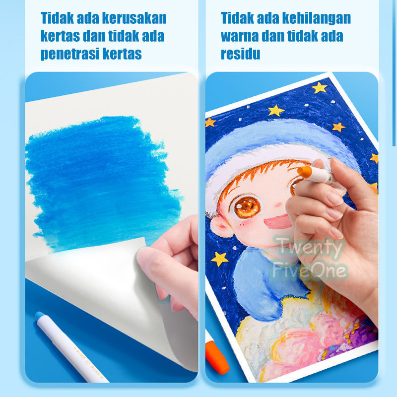 

RB In StockWashable Silky Crayon 36/48 Warna Colorful Bucket Krayon Mewarnai Alat Warna Set