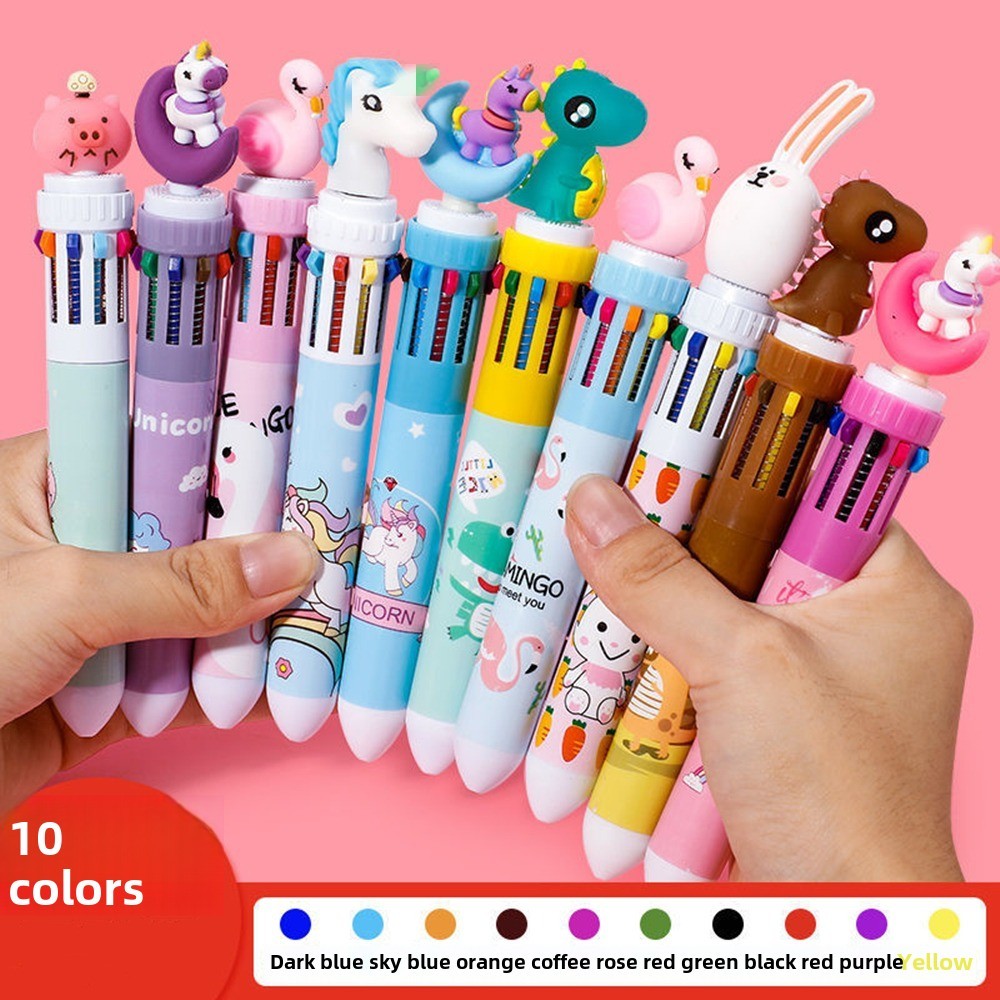 

5-20 Pcs10 Color Cartoon Pen Kids Gifts Birthday Party Children's Prizes Christmas Wedding Guest Gifts Carnival Party Gift Pack