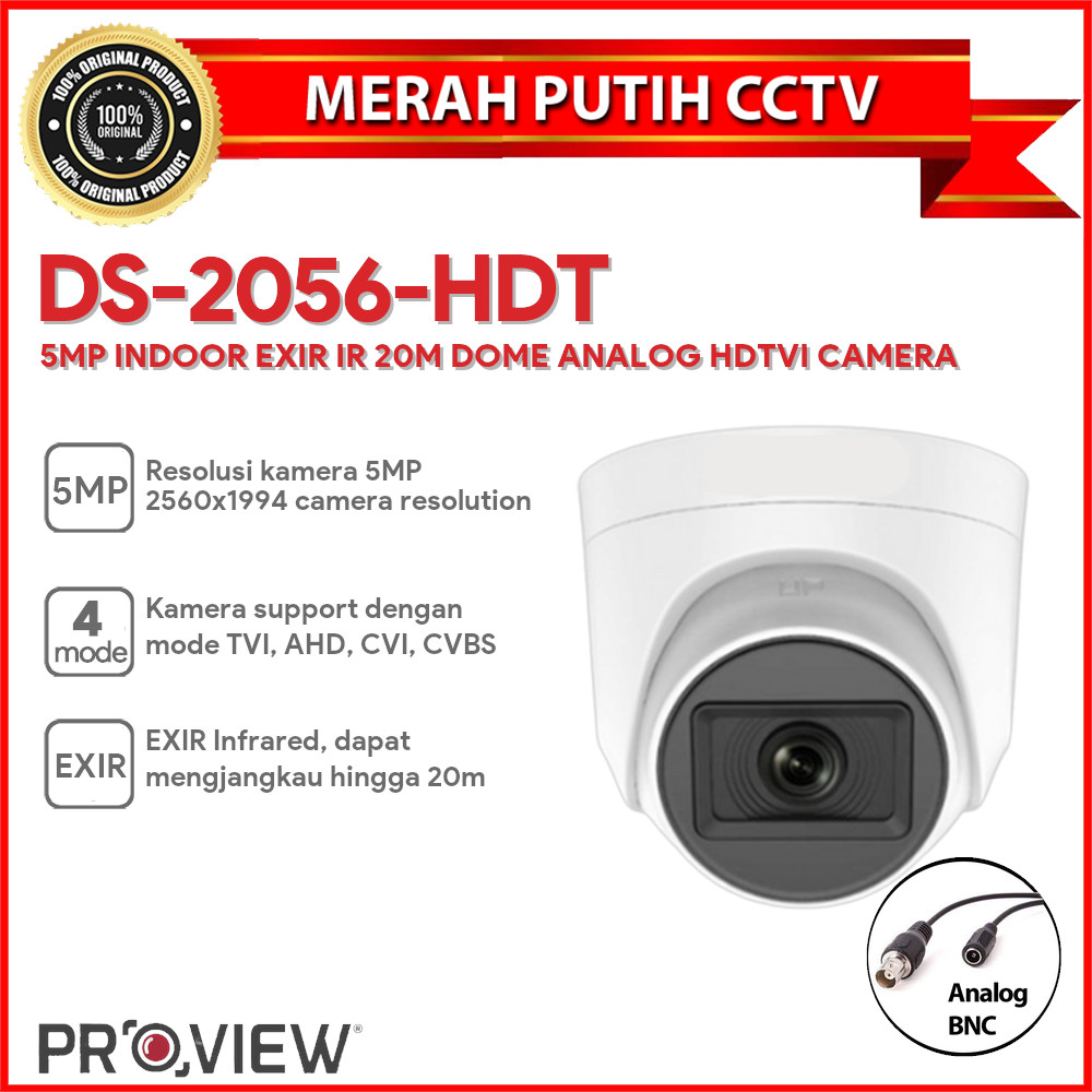 PROVIEW DS-2056-HDT 5MP INDOOR EXIR IR 20M DOME ANALOG HDTVI CAMERA