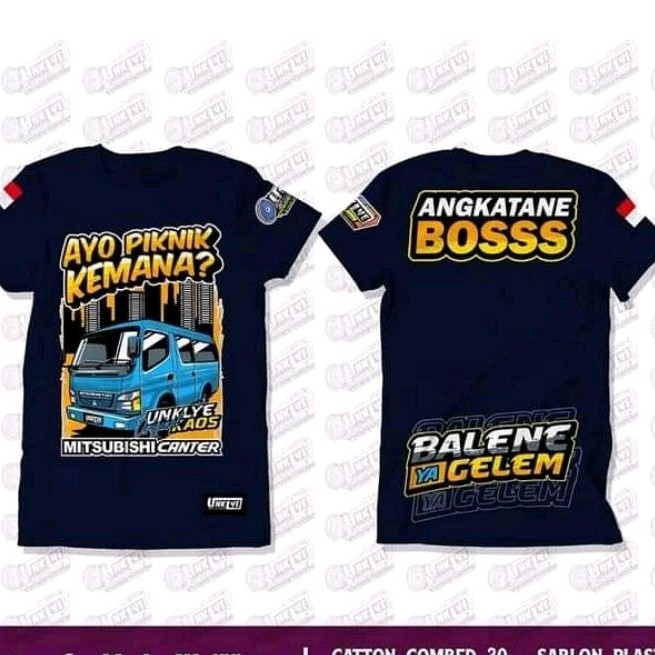 Kaos Canter Minibus Ayo Naik Travel Elf Katun S-XXL