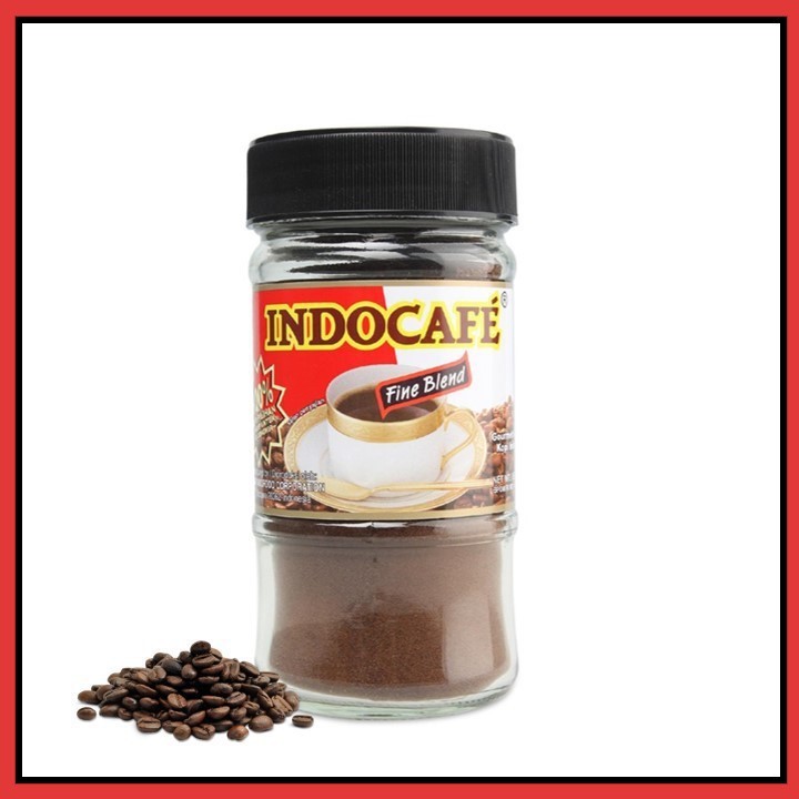 

Kopi Bubuk halus / Kopi Hitam Asli Indocafe Fine Blend Jar Kemasan Botol / 100gr / Halal